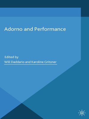 cover image of Adorno and Performance